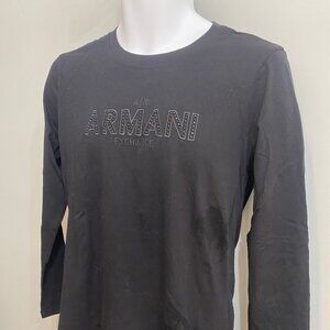 ARMANI EXCHANGE BLACK LONG SLEEVE FITTED SHIRT MEN S